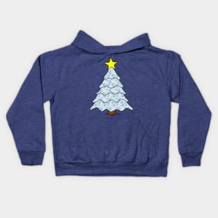 Blue fish Christmas tree Kids Hoodie